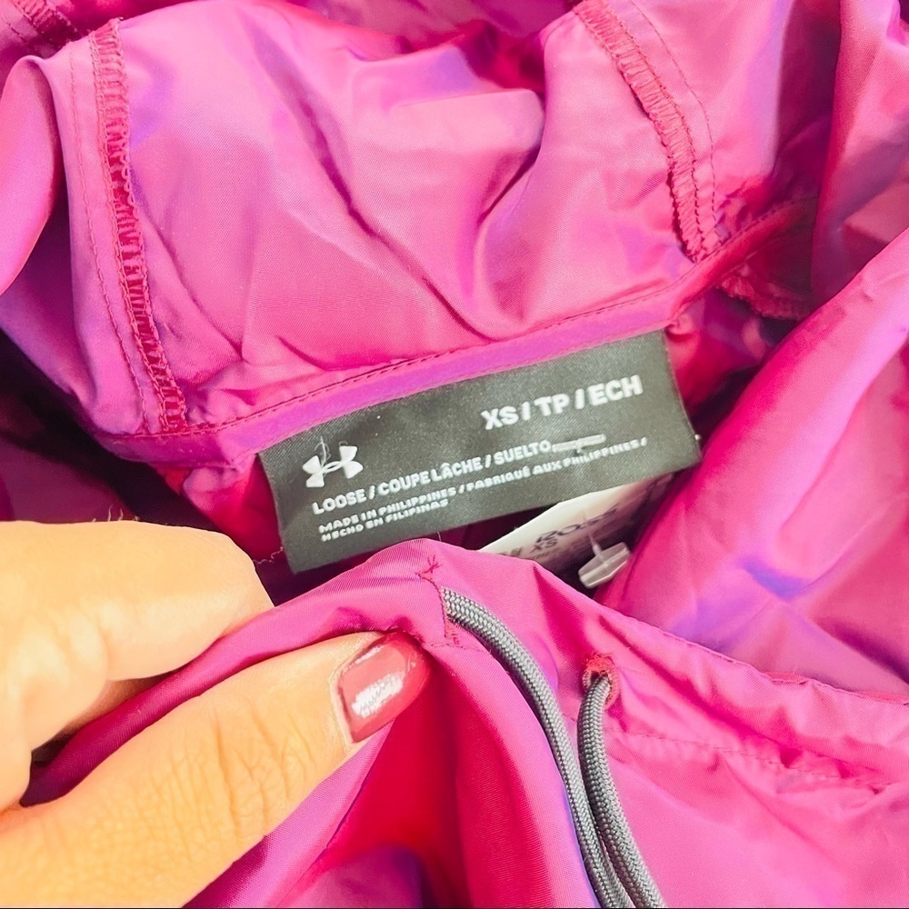 Under Armour Iridescent Pink Windbreaker Jacket XS NWT | Sporty Chic‎ - Picture 5 of 6